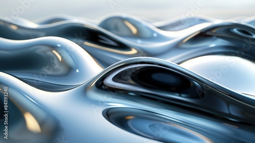 Wallpaper Mural Chrome Currents: Waves Background Art Torontodigital.ca