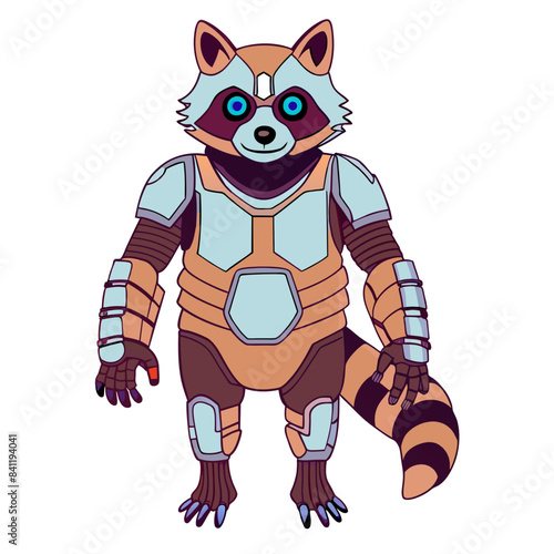 Принти на полотні brown and black color battle robot raccoon