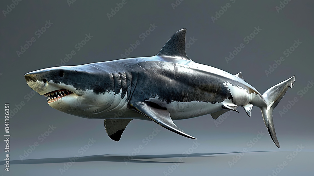 Naklejka premium Great white shark isolated