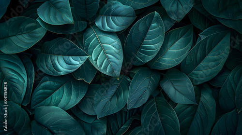 Wallpaper Mural Foliage of tropical leaf in dark green texture, abstract pattern nature background Torontodigital.ca