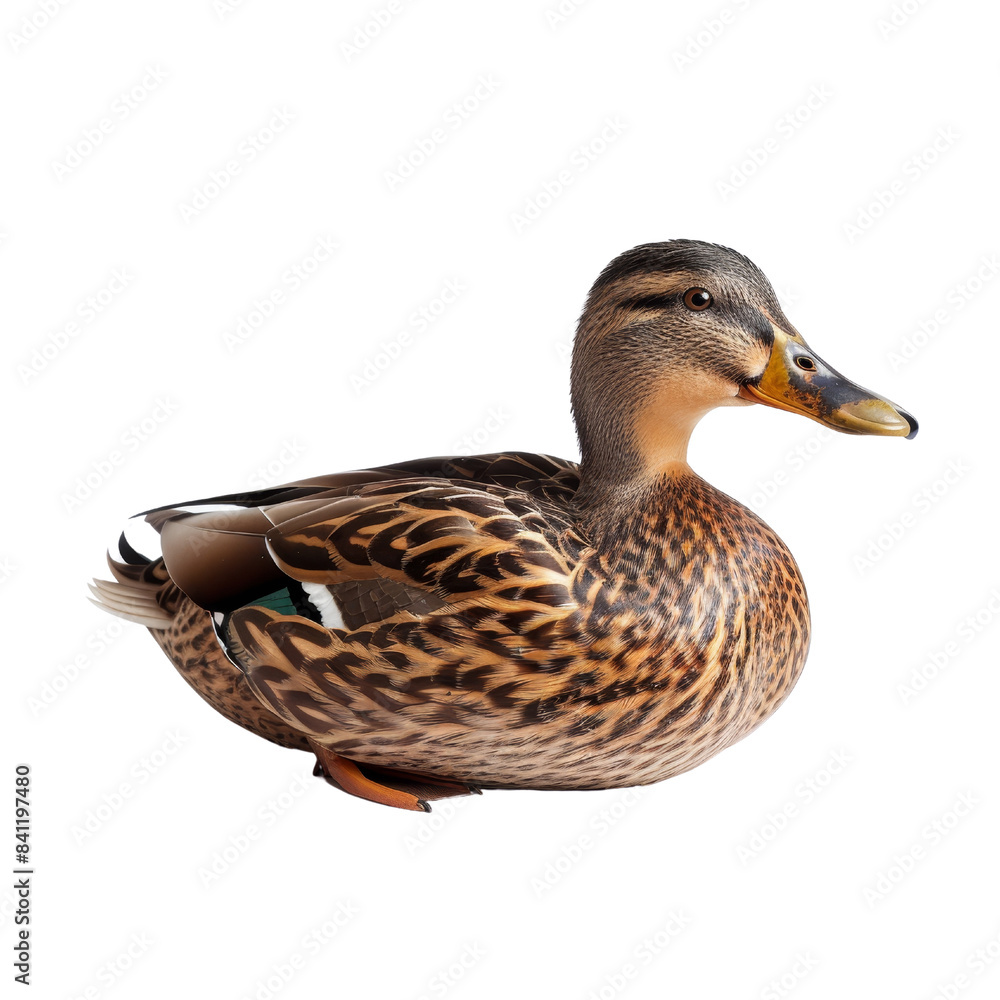 A duck is sitting on a white background A duck is sitting on a white background