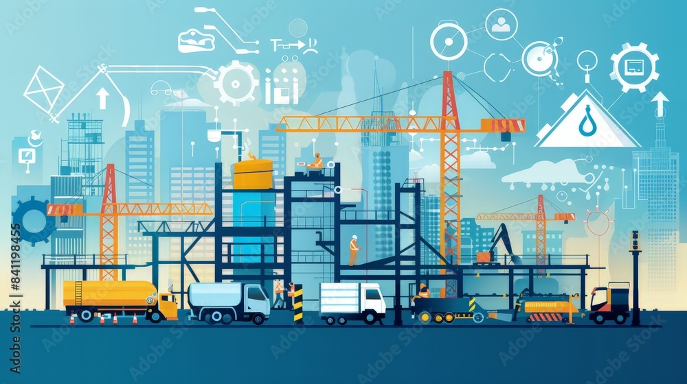 Create a visual representation of construction project risk management strategies, including risk identification, assessment, mitigation, and contingency planning, ensuring project success Create a visual representation of construction project risk management strategies, including risk identification, assessment, mitigation, and contingency planning, ensuring project success