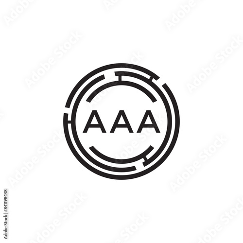 AAA letter technology logo design on white background. AAA creative initials letter IT logo concept. AAA setting shape design
