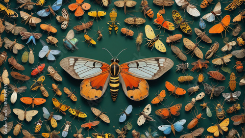 Examining the remarkable adaptations of insects, from camouflage and mimicry to intricate mating rituals and ingenious hunting strategies, Generative AI photo