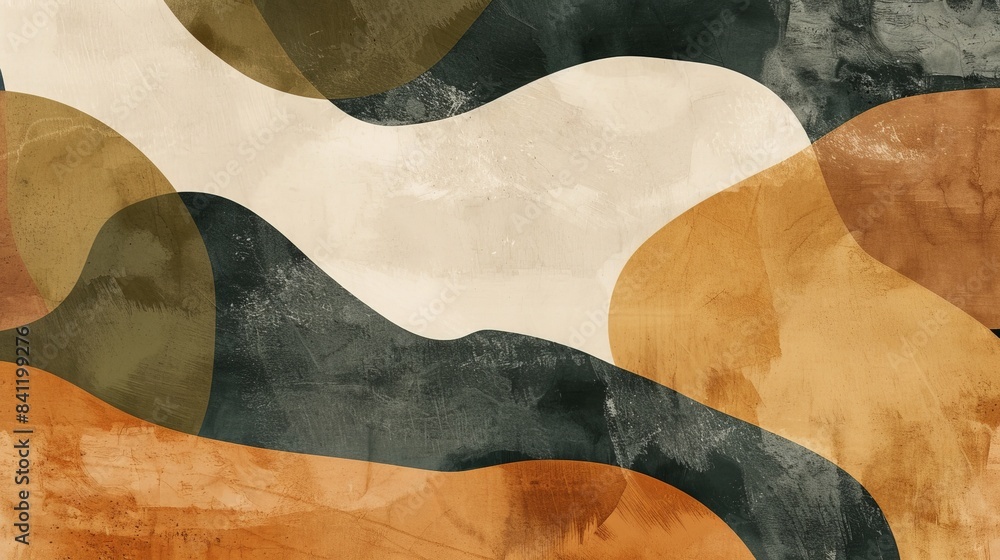 Create an abstract background with organic shapes and earthy tones, such as browns, greens, and ochres, to evoke the natural beauty of the earth and its landscapes. Create an abstract background with organic shapes and earthy tones, such as browns, greens, and ochres, to evoke the natural beauty of the earth and its landscapes.