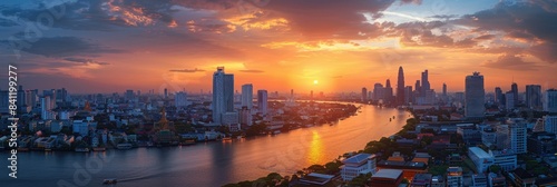 Bangkok Skyline with Grand Palace