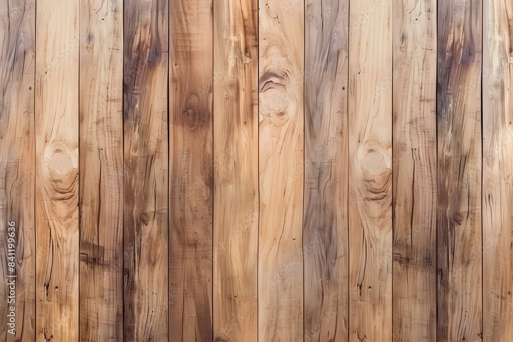 Naklejka premium Light Brown Wood Texture Background - Realistic Photography