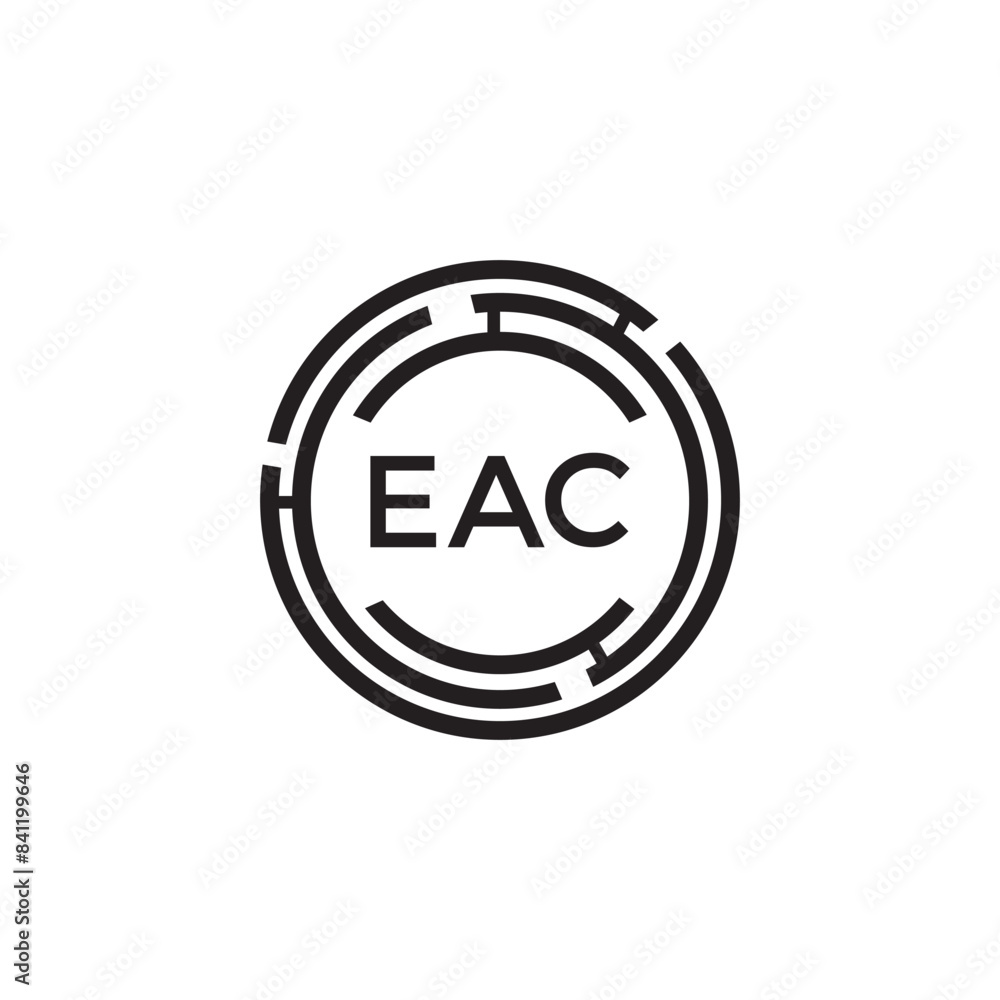 Fototapeta premium EAC letter logo design on white background. EAC creative initials letter logo concept. EAC letter design.