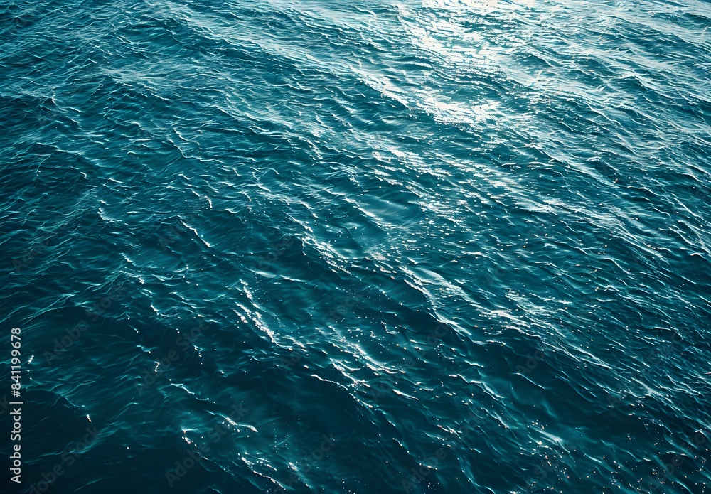 Top View of Blue Ocean Water with Waves Top View of Blue Ocean Water with Waves