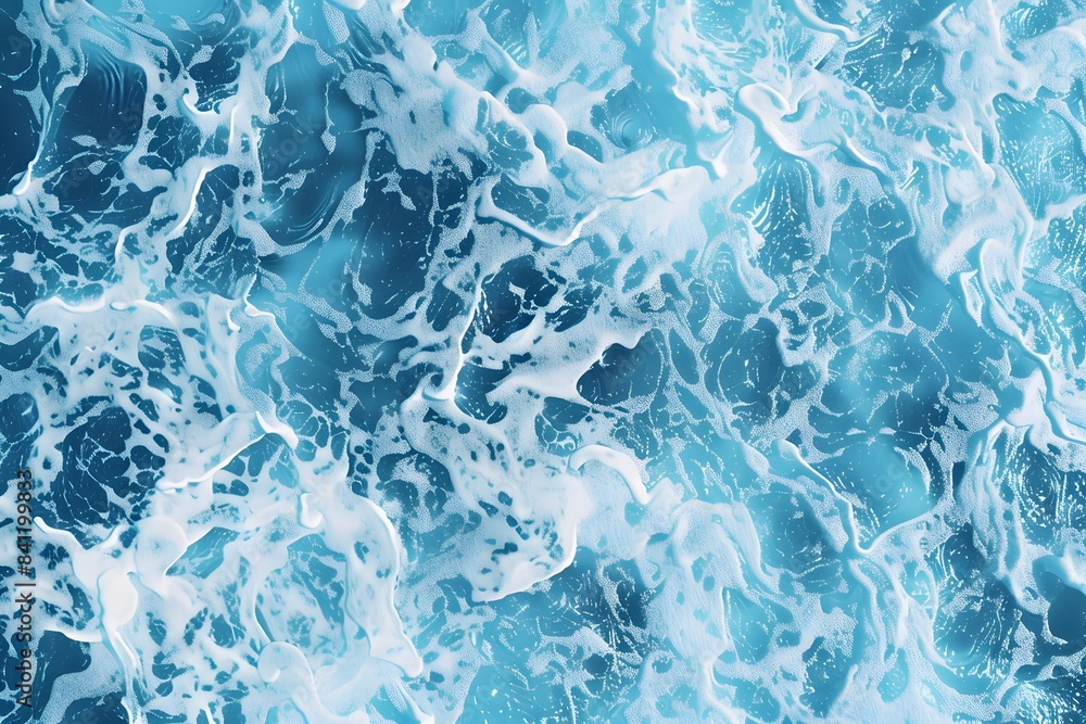 Naklejka premium Ocean Foam Texture - 3D Rendering - Blue Water