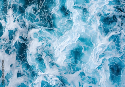 Wallpaper Mural Aerial View of Ocean Waves and Foam Torontodigital.ca