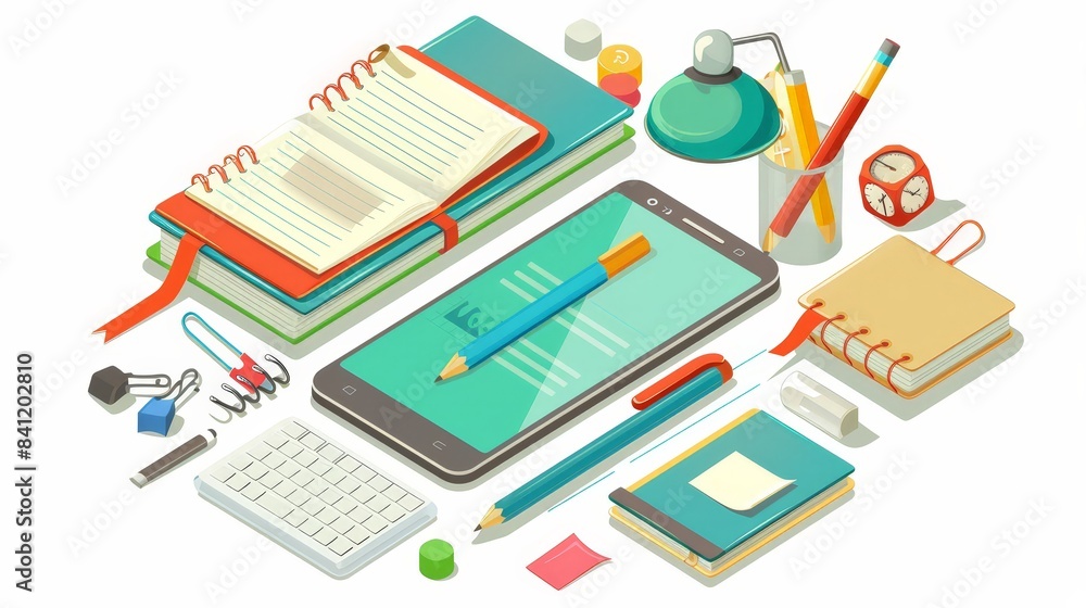 Create an image of a smartphone with a digital notebook app open, emphasizing the use of mobile technology in note-taking and idea organization. Create an image of a smartphone with a digital notebook app open, emphasizing the use of mobile technology in note-taking and idea organization.