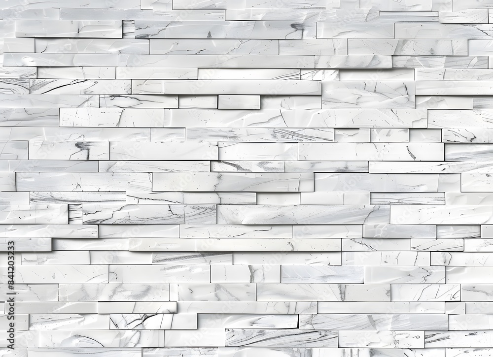 Fototapeta premium Modern White Marble Brick Wall Texture Background