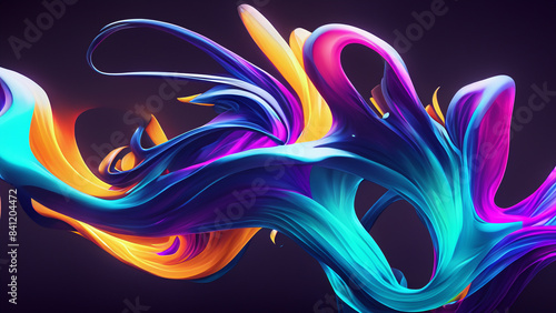 Abstract vibrant colorful 3d fluid shape background design