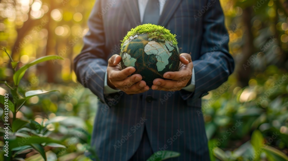 Professional Displaying ESG Metrics Generative AI Professional Displaying ESG Metrics Generative AI
