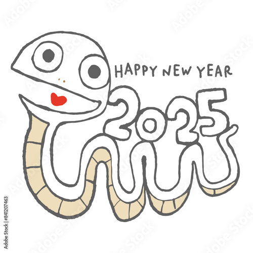 かわいい蛇のイラスト素材　2025年　巳年