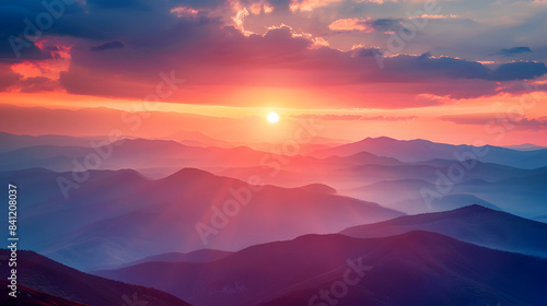 Mountain landscape at sunset © master graphics 