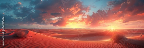 Sunset Over Desert Dunes photo