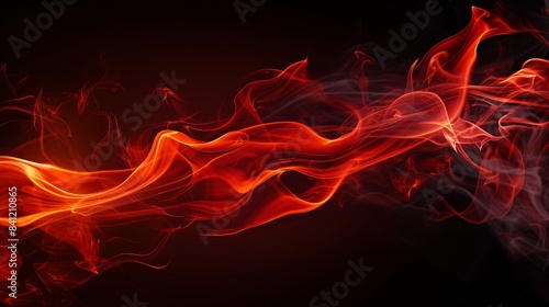Captivating abstract of red fire waves flowing dynamically across a dark background.