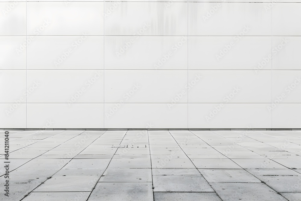 Minimalist White Wall and Tile Floor Background Minimalist White Wall and Tile Floor Background
