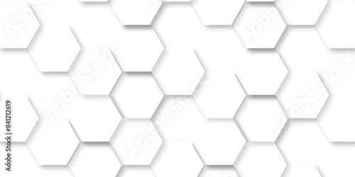 Abstract 3d hexagon structure element vector mosaic white texture background. Geometric illustration vector wall digital pattern square creative honeycomb web cell wallpaper.