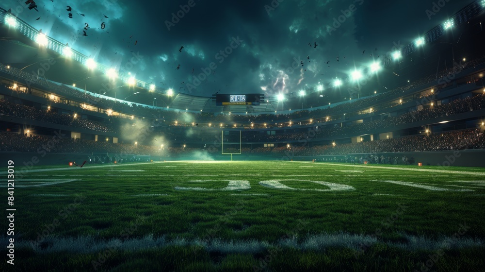 Stadium Under Stormy Sky, Generative AI Stadium Under Stormy Sky, Generative AI