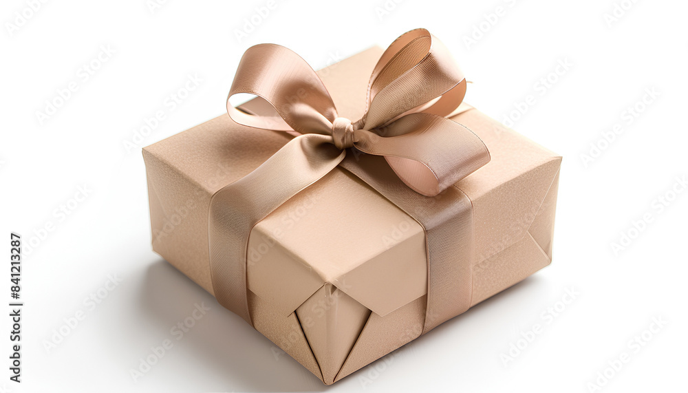 Obraz premium Gift box tied with satin ribbon isolated on white background