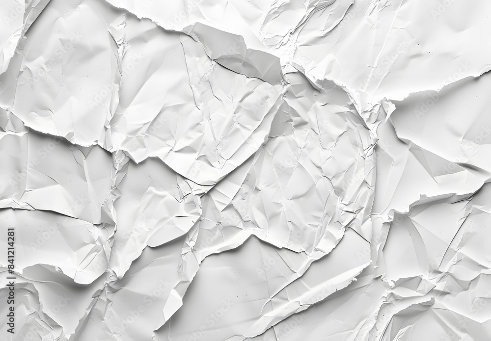Obraz premium White Crumpled Paper Texture Background