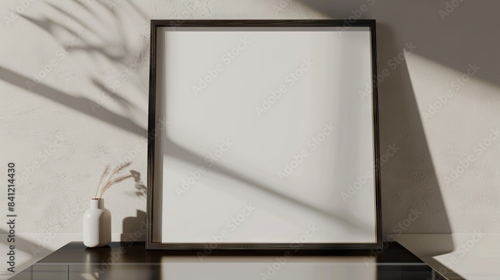 Ebony Frame on Acrylic Coffee Table | Photo frame mockup Ebony Frame on Acrylic Coffee Table | Photo frame mockup
