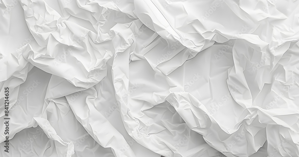 Obraz premium White Crumpled Paper Texture Background