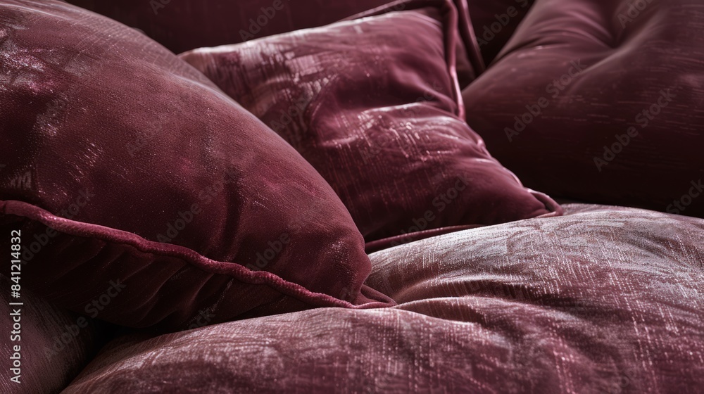 Fototapeta premium Develop a texture that mimics the soft, plush surface of velvet, with a rich, deep color and subtle shading that suggests luxurious comfort.