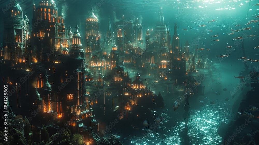 Obraz premium A cityscape with a river running through it