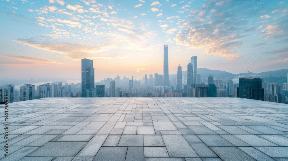 Modern City Skyline at Dawn, Generative AI Modern City Skyline at Dawn, Generative AI
