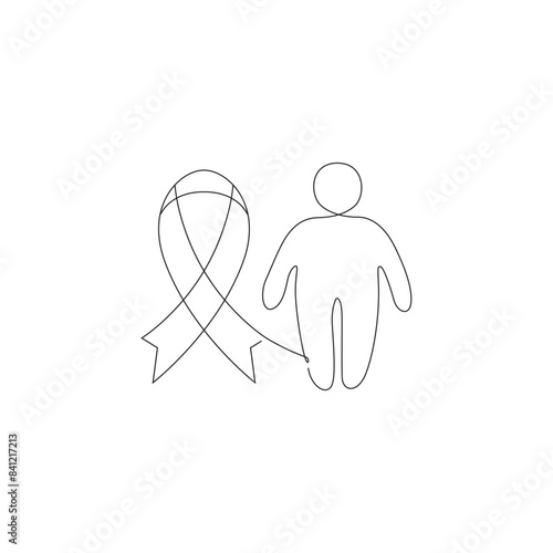 National Childhood Obesity Awareness Month continuous line. vector eps 10.