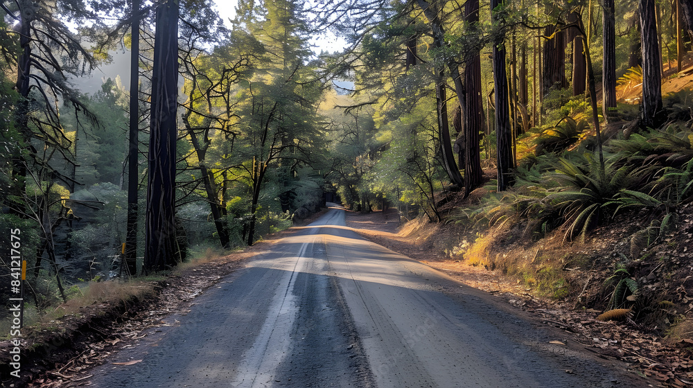 Obraz premium Scenic road in Redwood National Forest