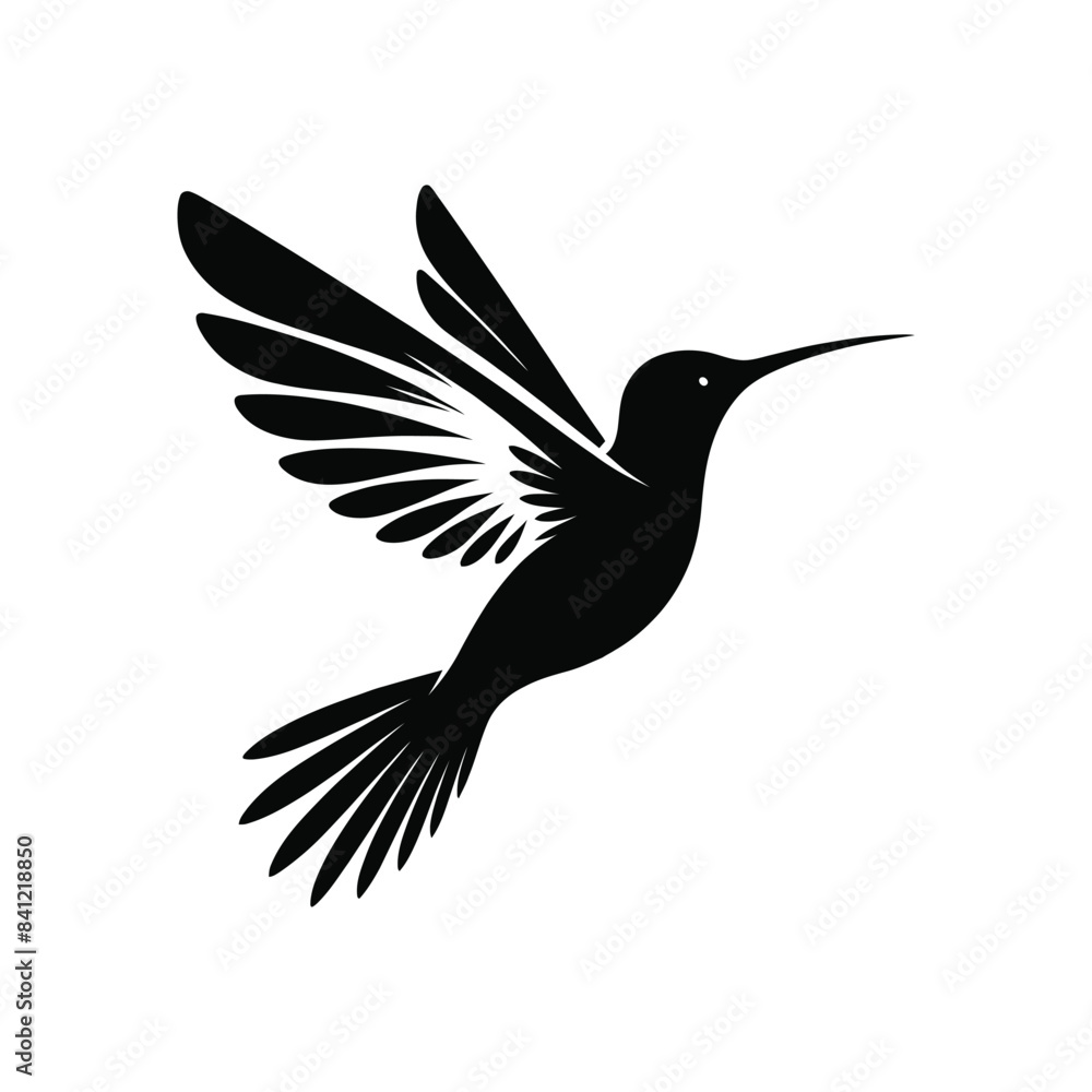 Elegant Hummingbird Clipart: Modern Black Silhouette for Creative Digital Art Elegant Hummingbird Clipart: Modern Black Silhouette for Creative Digital Art