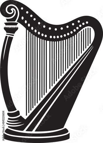 harp silhouette vector illustration