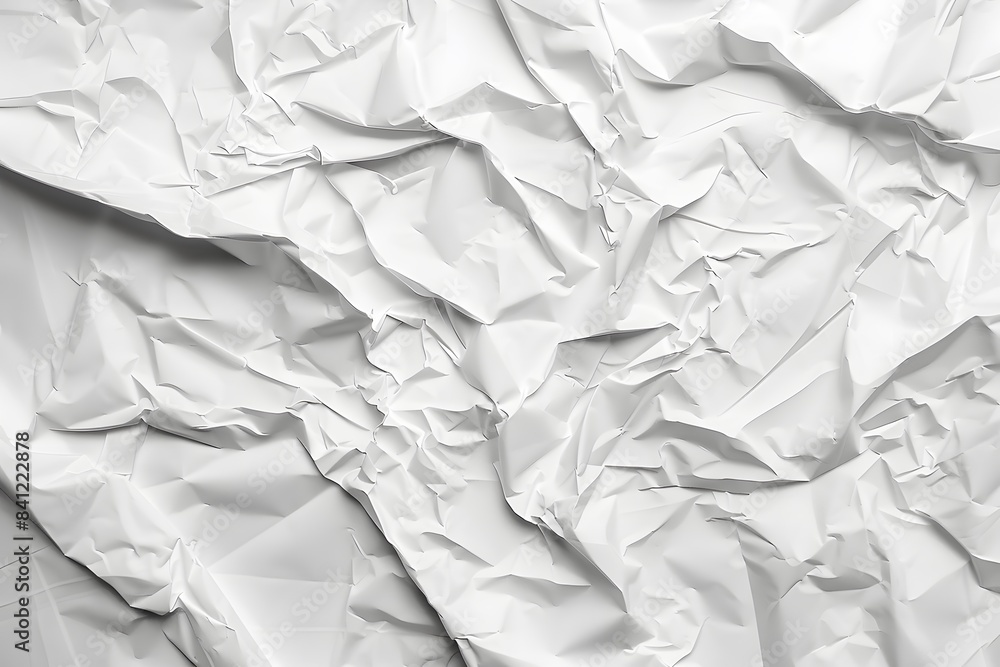 Fototapeta premium White Crumpled Paper Texture Background