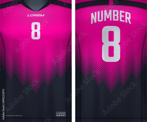 Fabric textile for Sport t-shirt ,Soccer jersey mockup for football club. uniform front and back view.	