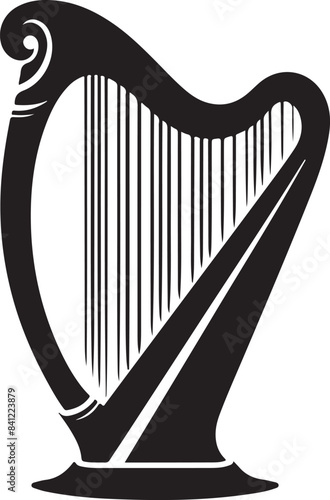 harp silhouette vector illustration