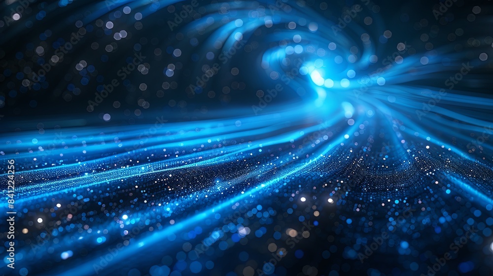 Obraz premium Blue Glow Particles Ocean Background