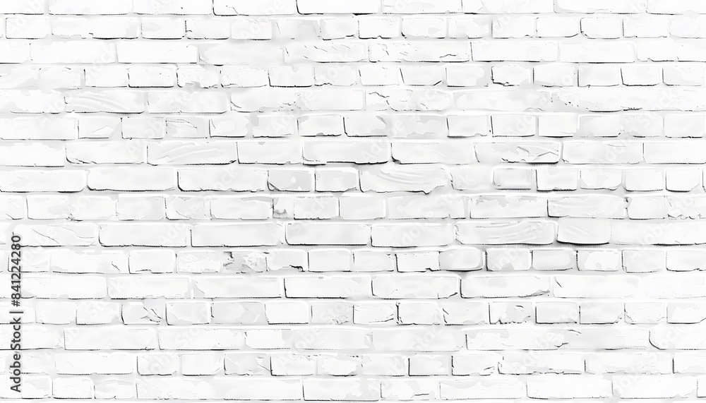 Fototapeta premium White Brick Wall Vector Illustration Background