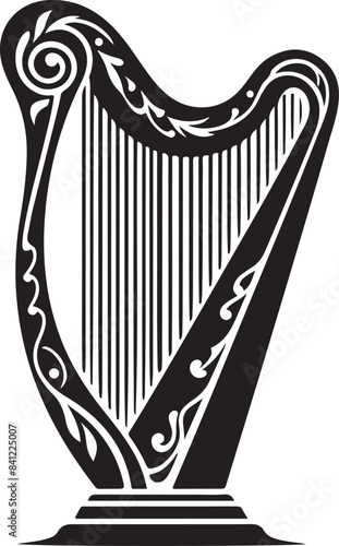 harp silhouette vector illustration