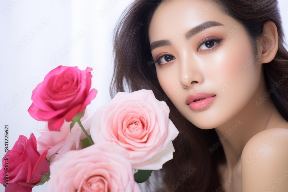Closeup face of young beautiful woman with a healthy clean skin Closeup face of young beautiful woman with a healthy clean skin