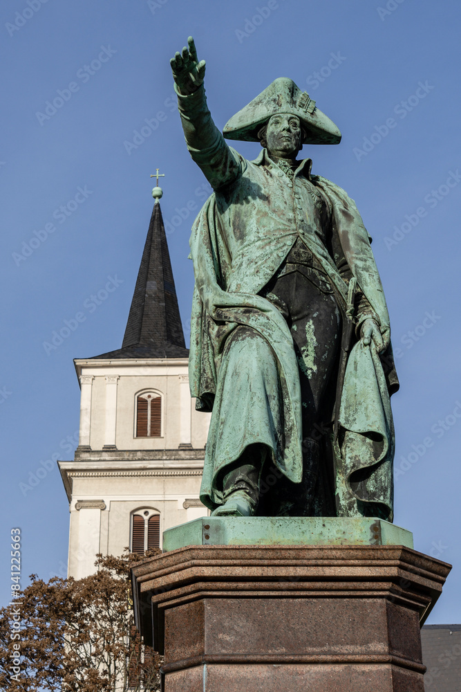 Vater Franz monument to Leopold III Frederick Franz, Duke of Anhalt-Dessau, St. John's Church, Dessau, Saxony-Anhalt, Germany, Europe Vater Franz monument to Leopold III Frederick Franz, Duke of Anhalt-Dessau, St. John's Church, Dessau, Saxony-Anhalt, Germany, Europe
