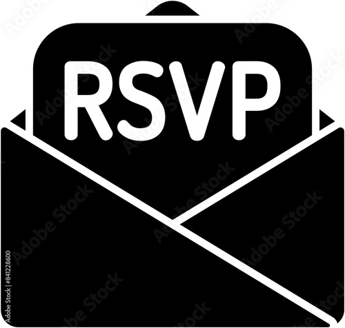 Reservation RSVP flat icon symbol
