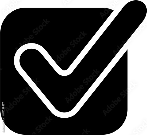 Tick correct check box flat icon symbol