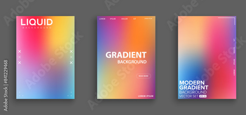Smooth and blurry colorful gradient mesh background. Modern bright rainbow colors. Easy editable soft colored vector banner template. Premium quality