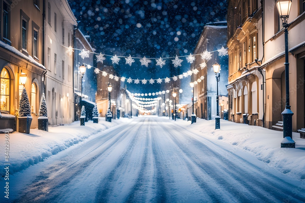Fototapeta premium Beautiful Christmas street