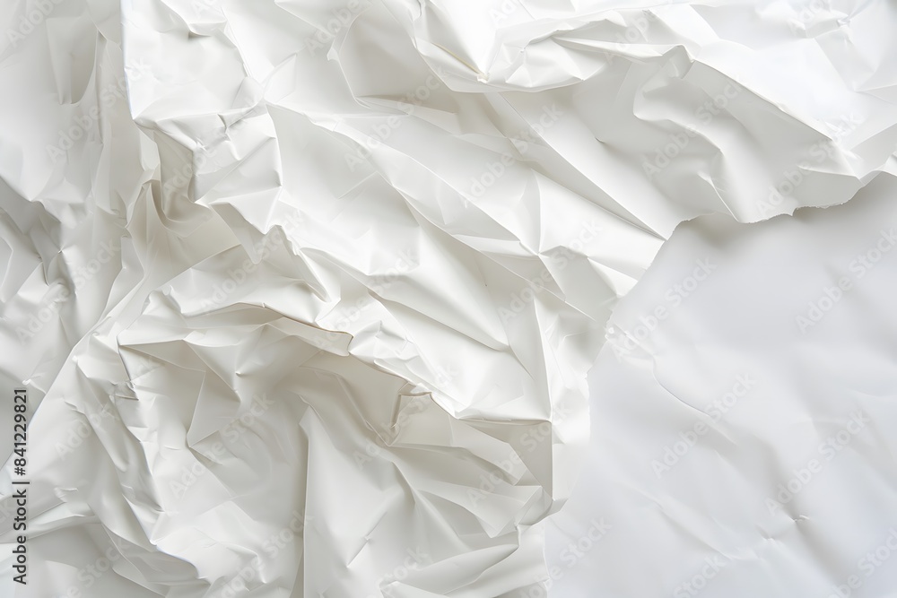 Obraz premium Crumpled White Paper Texture Background
